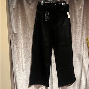 PAIGE Annesa Wide Leg Fog Luxe Coating Black Jeans Women’s Size 32
